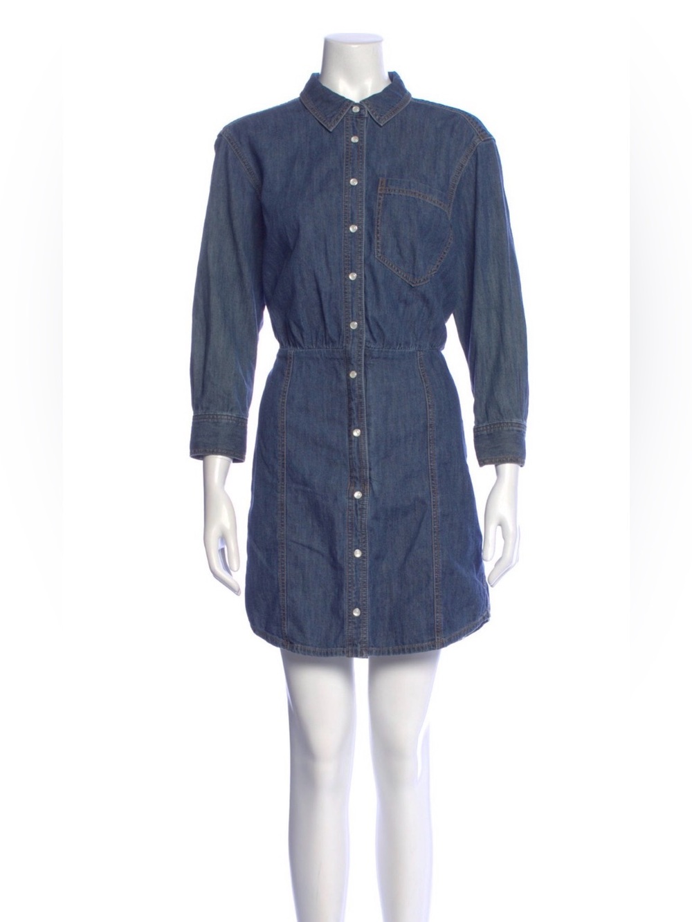 Veronica Beard Dark Blue Denim Mini Shirt Dress